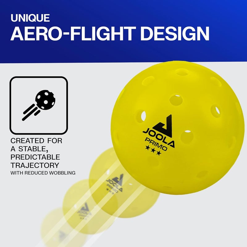 JOOLA Primo Pickleball Balls - Tournament Indoor and Outdoor Pickleball Balls - USAPA Approved - Ideally Weighted and Precision Crafted 40 Hole Design Official Size - Choose 4, 20, 100 Pack - Image 4